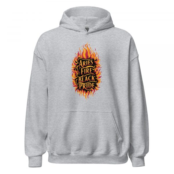 Aries Fire, Black Pride Hoodie - Image 2