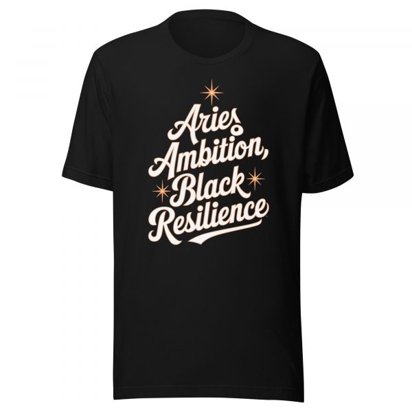 Aries Ambition: Black Resilience T-Shirt - Image 2